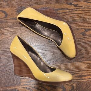 Cole Haan Glossy Yellow Wedges